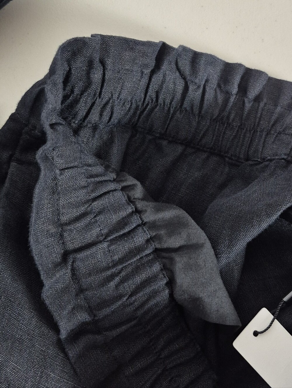 Chico's Pull-On Black Linen Wide Leg Crop Culotte Pants - Size 6 - Picture 11 of 16